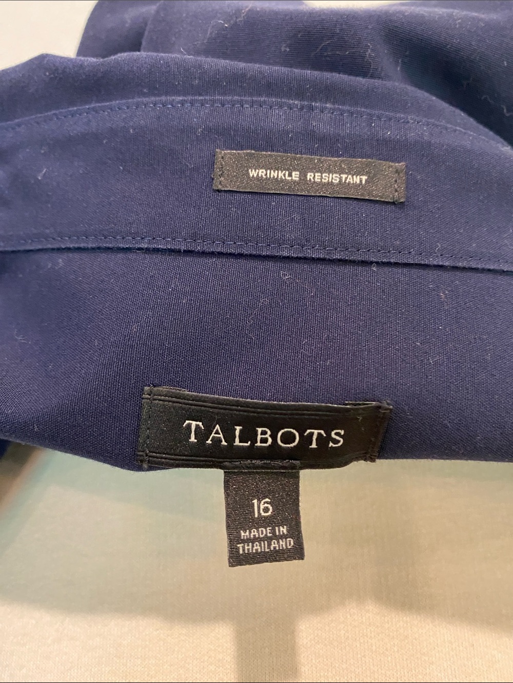 Talbots Navy Sleeveless Button-Down Shirt Sz 16 - Picture 4 of 4